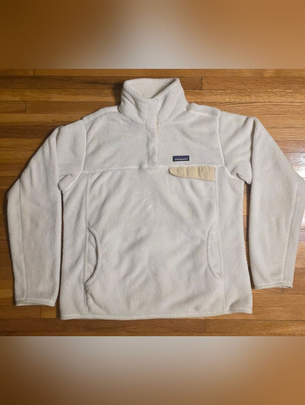 Patagonia Re-Tool Snap-T Pullover Fleece Sweater White / Cream Large